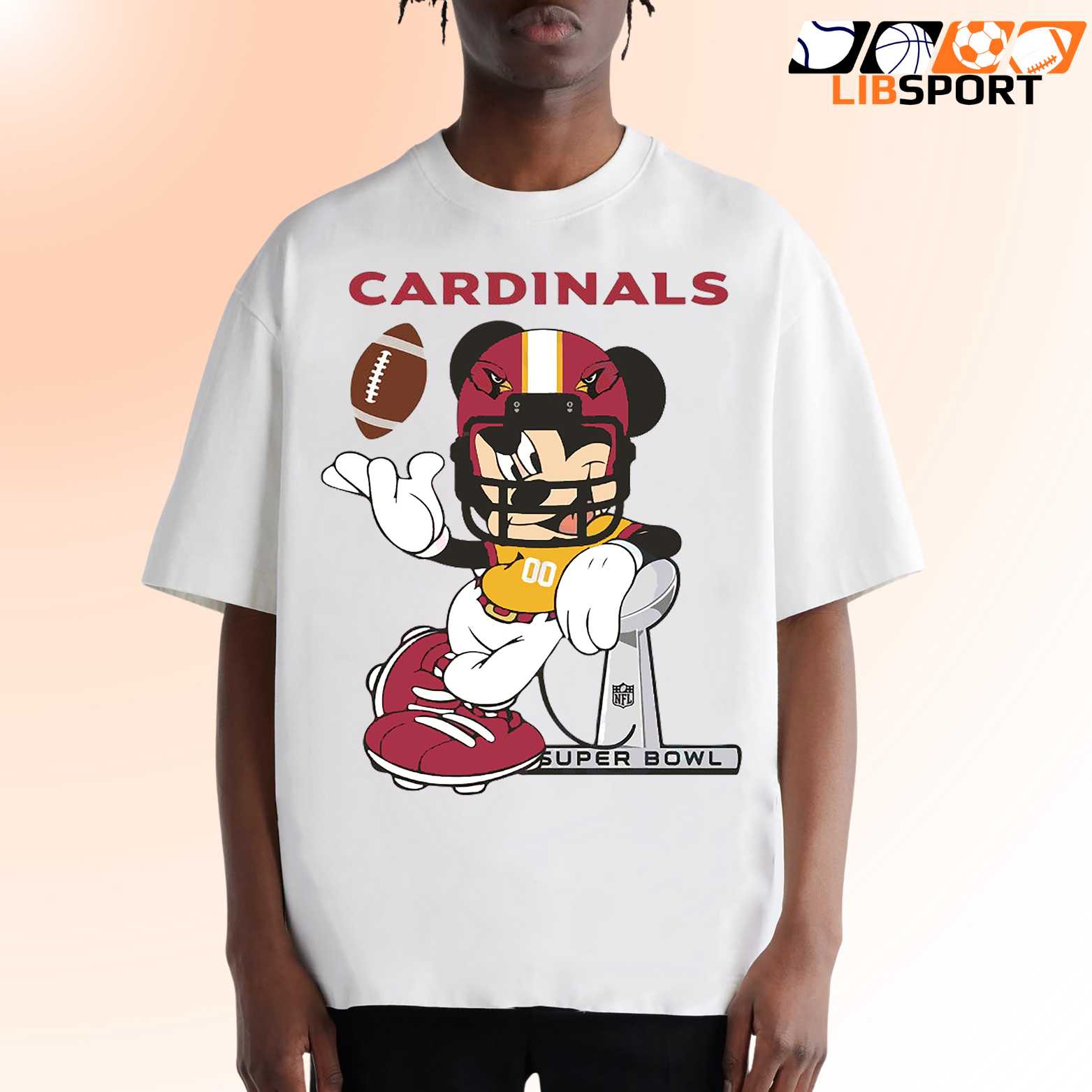 Arizona Cardinals Mickey T Shirt, Nfl Football Fan Graphic Tee
